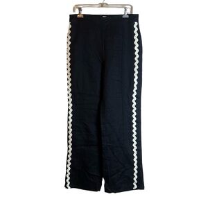 NWT! Jigsaw black linen ric rac trouser. Size 8